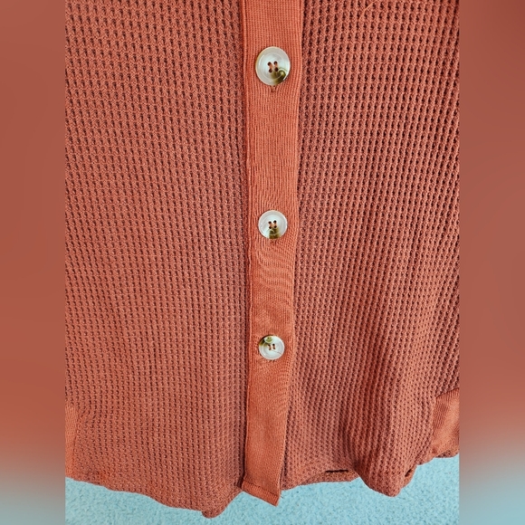 Saukole Womens Orange Long line Over Shirt Sz L Front Pockets Front Button down - Picture 8 of 14